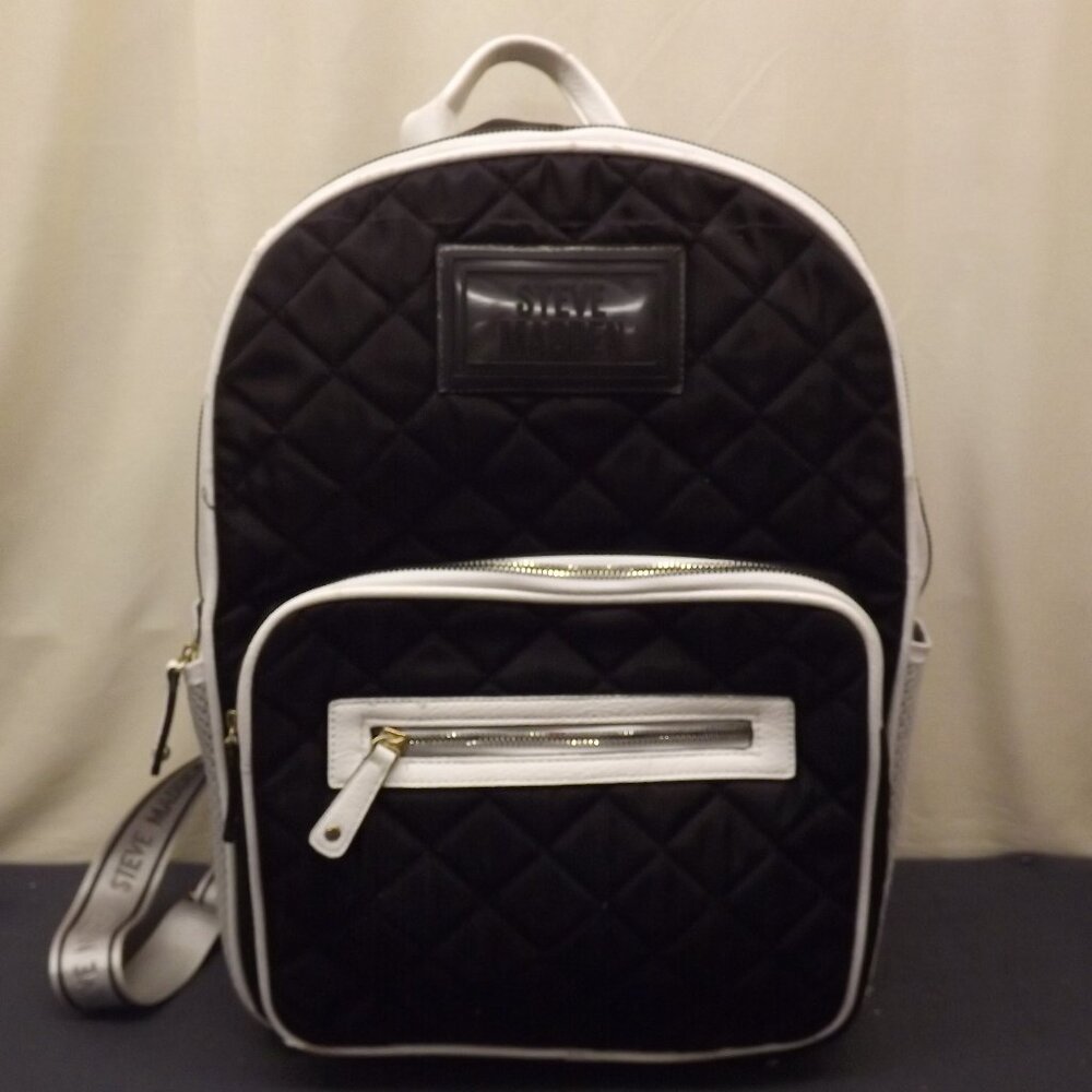 Steve Madden Black Diamond Stitched Backpack